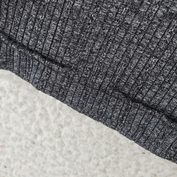 Vtg YMLA Polo Shirt Mens L Dark Gray Heathered Ribbed Short Sleeve USA Made 90s - Picture 8 of 11